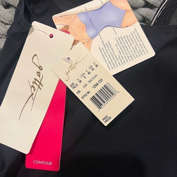 Gottex Contour Black and gold tankini Size 8, NWT - Picture 7 of 11